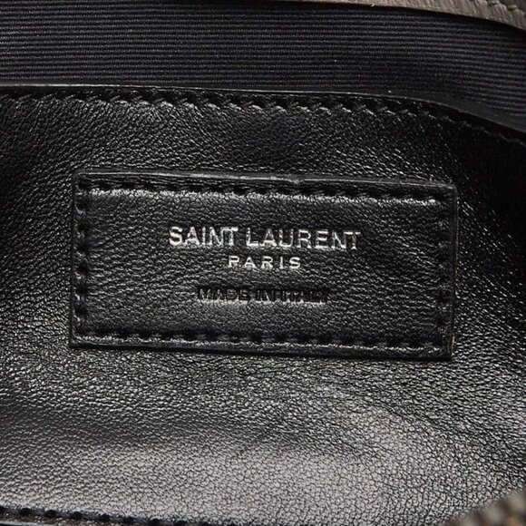 Yves Saint Laurent Grey Croc Embossed Leather Monogram Medium College Bag - Picture 11 of 12